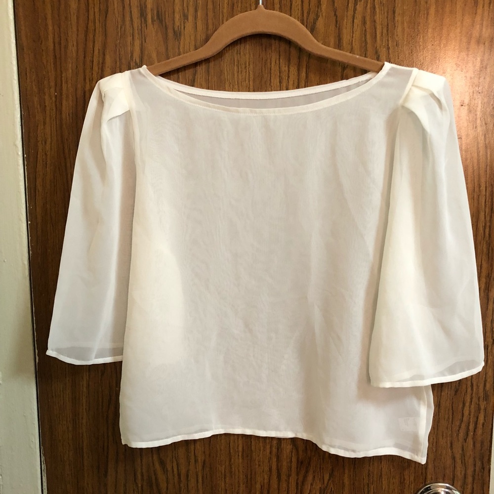 Sheer White Lace Blouse